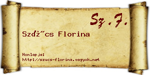 Szűcs Florina névjegykártya